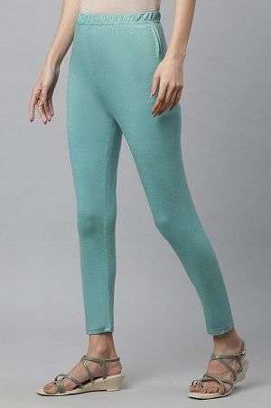 Blue Cotton Lycra Tights