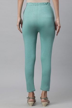 Blue Cotton Lycra Tights