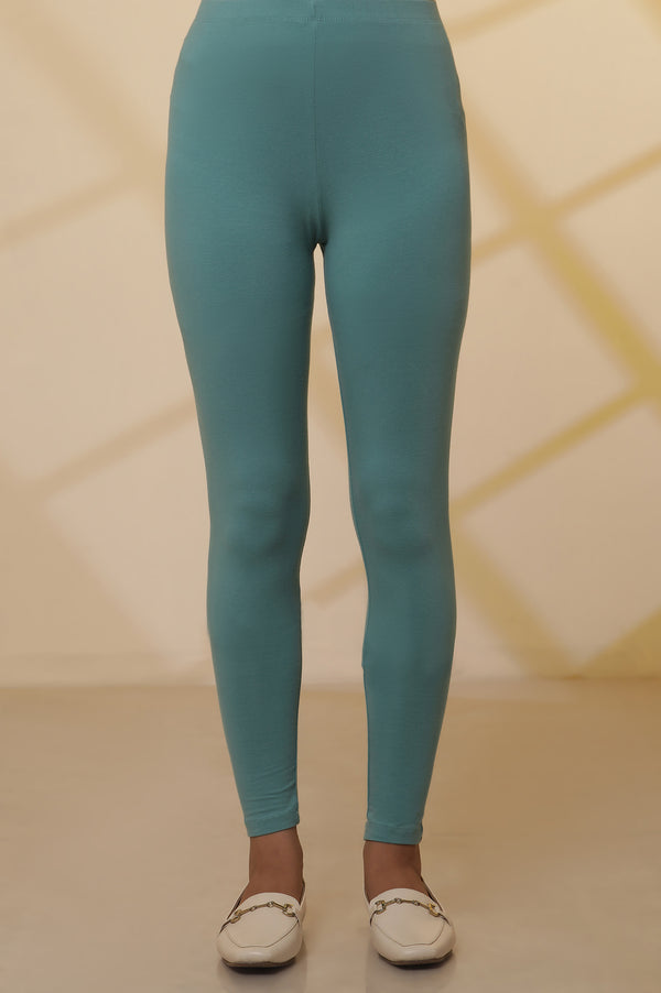 Blue Cotton Lycra Tights