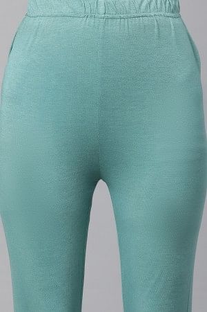 Blue Cotton Lycra Tights