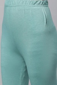Blue Cotton Lycra Tights