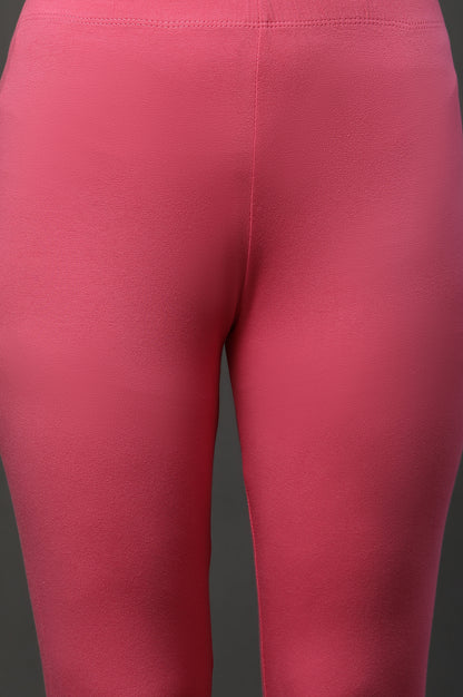 Pink Cotton Lycra Tights