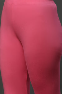 Pink Cotton Lycra Tights