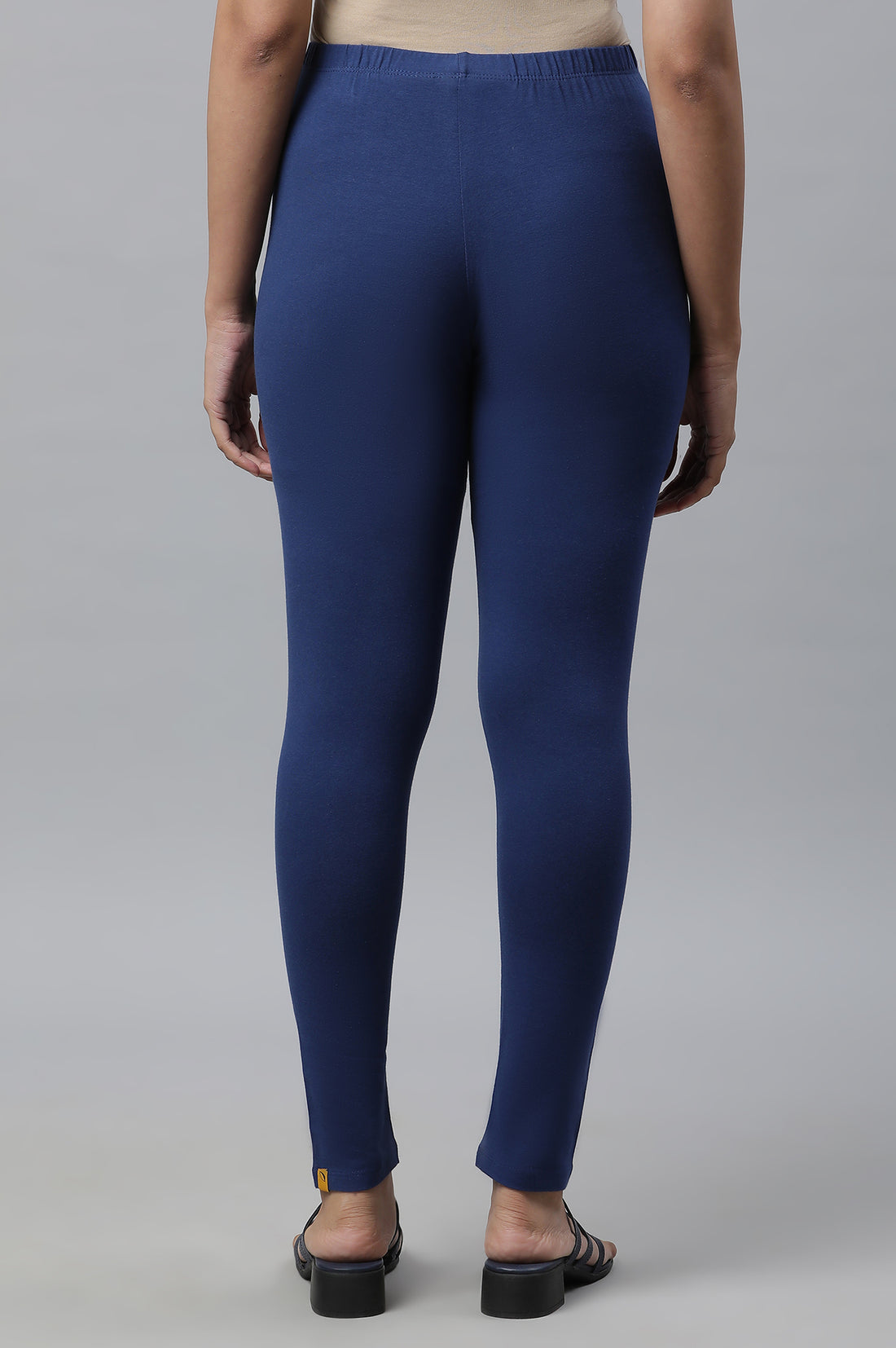 Navy Blue Cotton Lycra Ankle Length Tights
