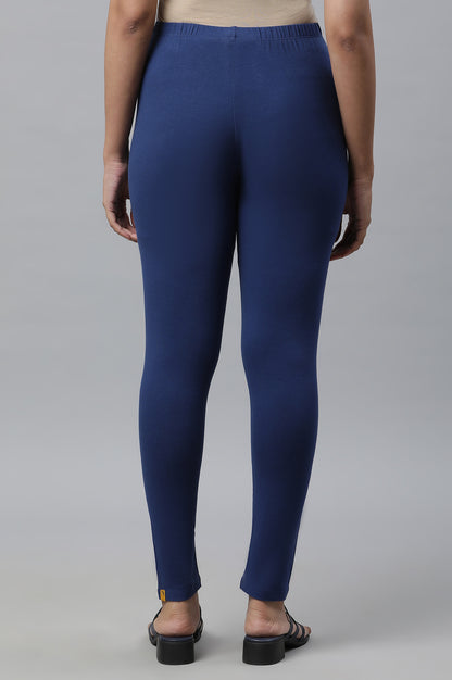 Navy Blue Cotton Lycra Tights