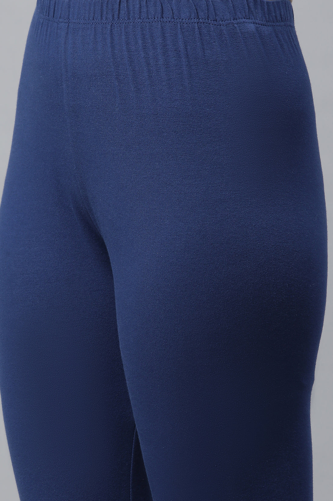 Navy Blue Cotton Lycra Ankle Length Tights