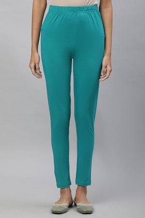 Green Cotton Lycra Tights