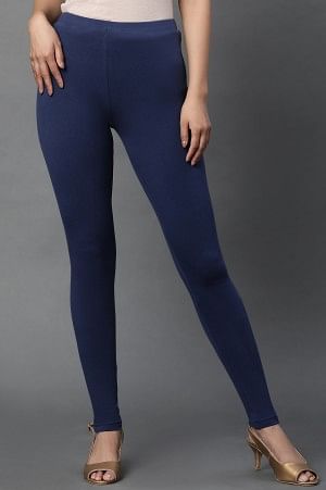 Blue Cotton Lycra Tights