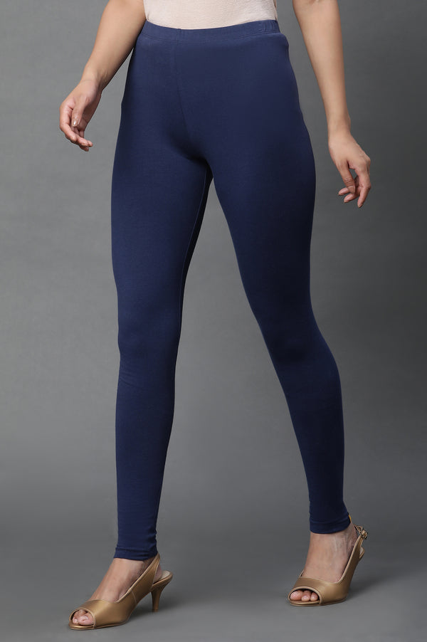 Blue Cotton Lycra Tights