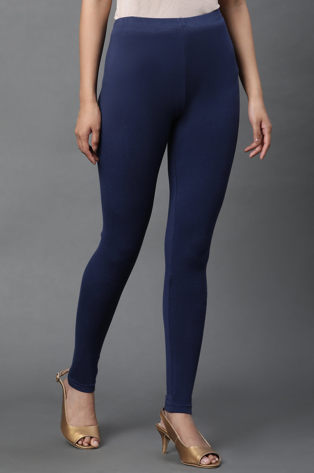 Blue Cotton Lycra Tights