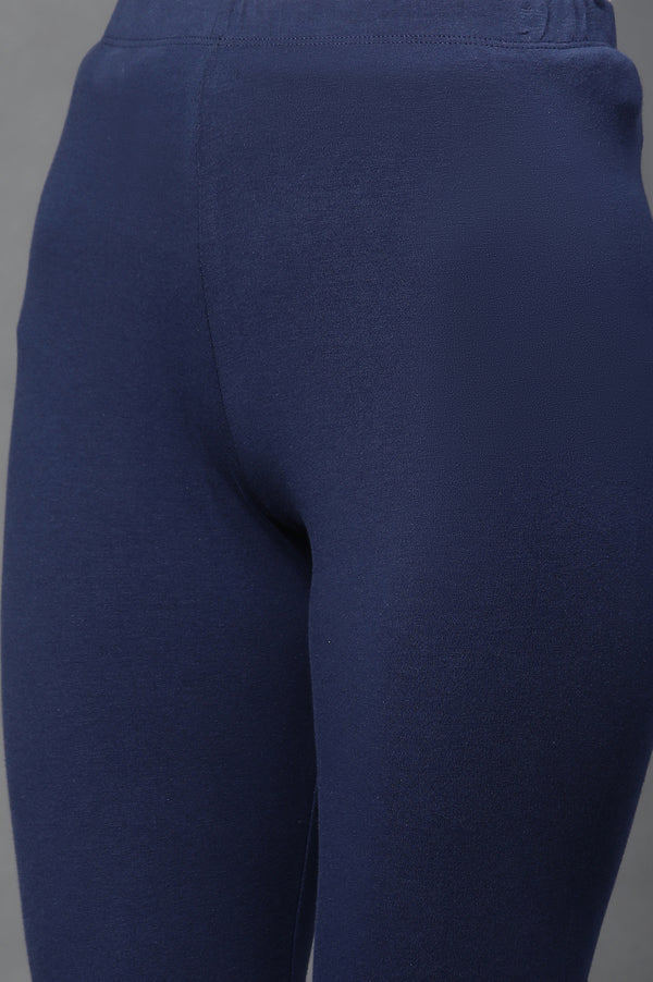 Blue Cotton Lycra Tights