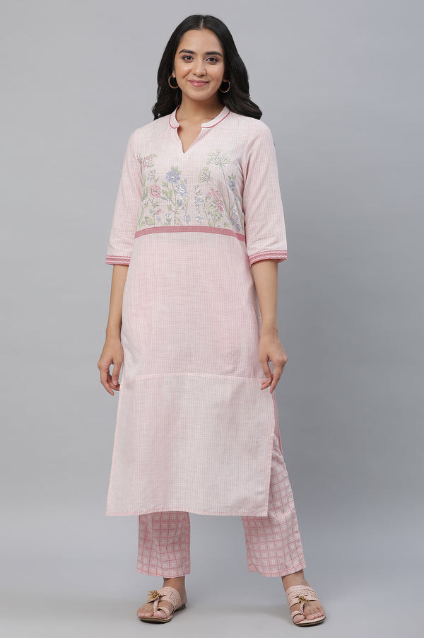 Pink Check Print Narrow Palazzo