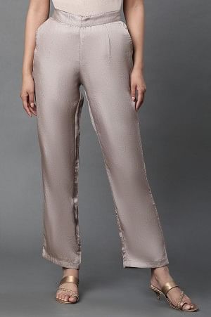 Gold Korean Satin Trouser Pants