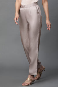 Gold Korean Satin Straight Trouser Pants