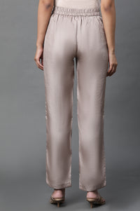 Gold Korean Satin Straight Trouser Pants