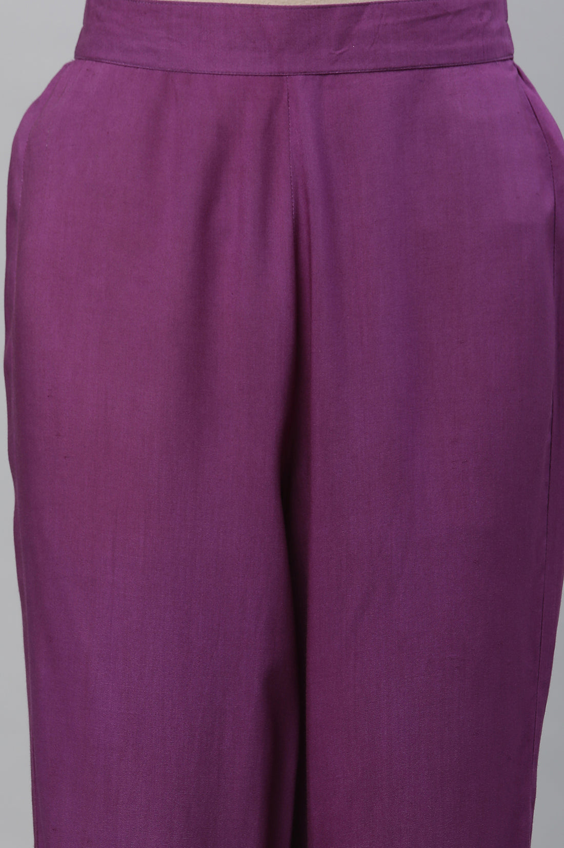 Purple Narrow Palazzo Ankle Length Pants