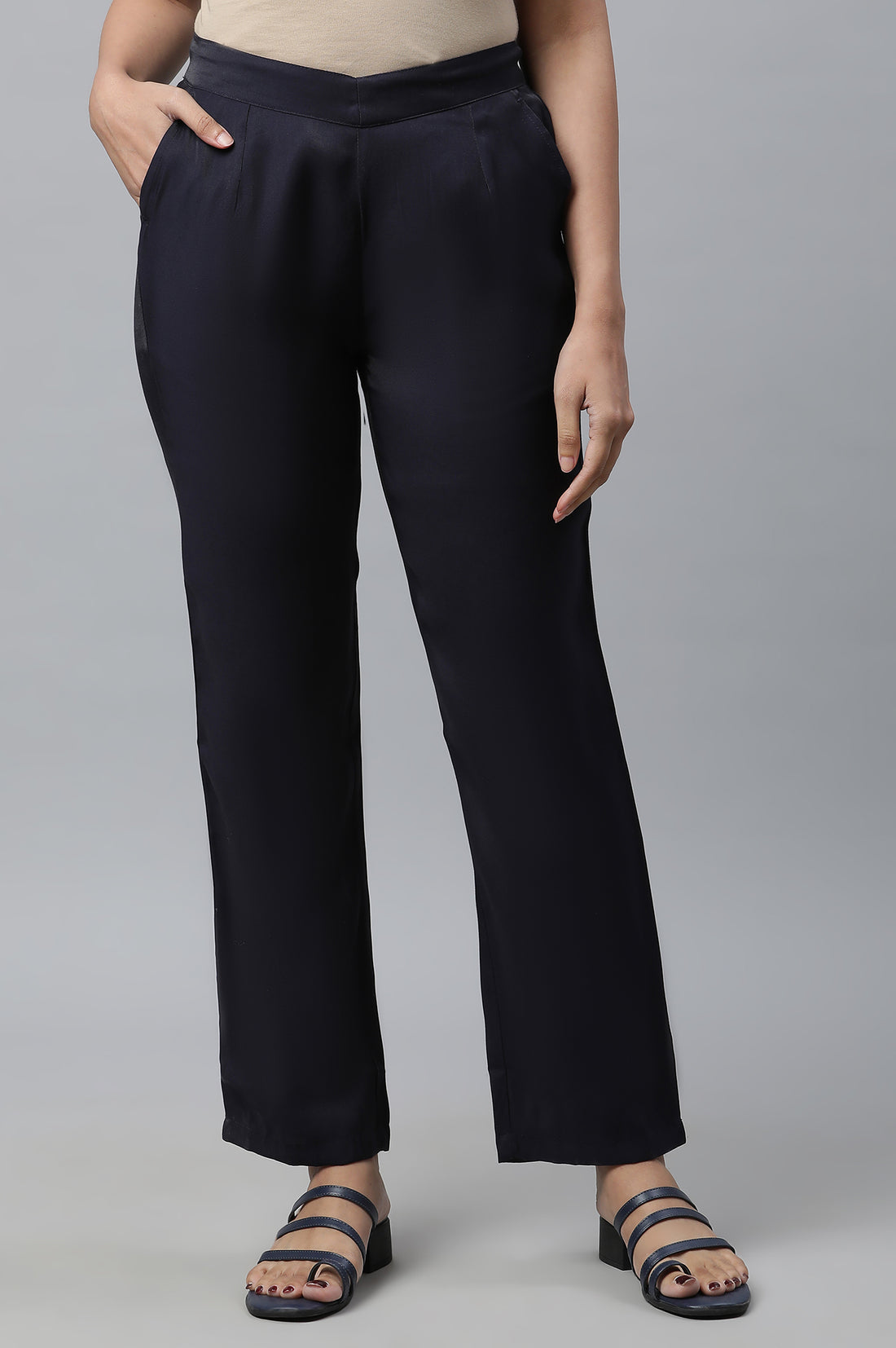 Blue Pure Cotton Straight Kurta and Palazzo Set