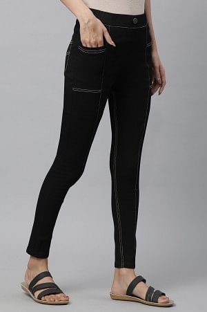 Black Denim Lycra Jeggings