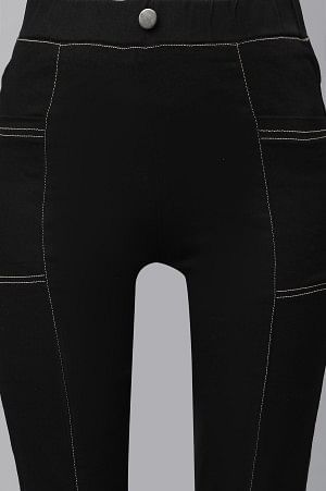 Black Denim Lycra Jeggings