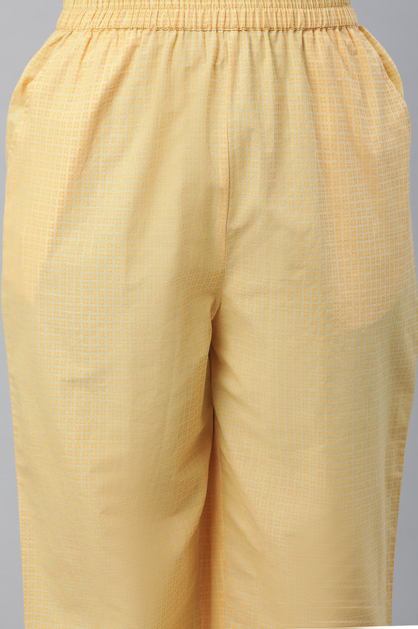 Yellow Floral Printed Narrow Palazzo