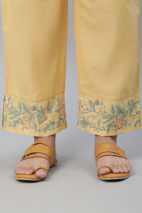 Yellow Floral Printed Narrow Palazzo