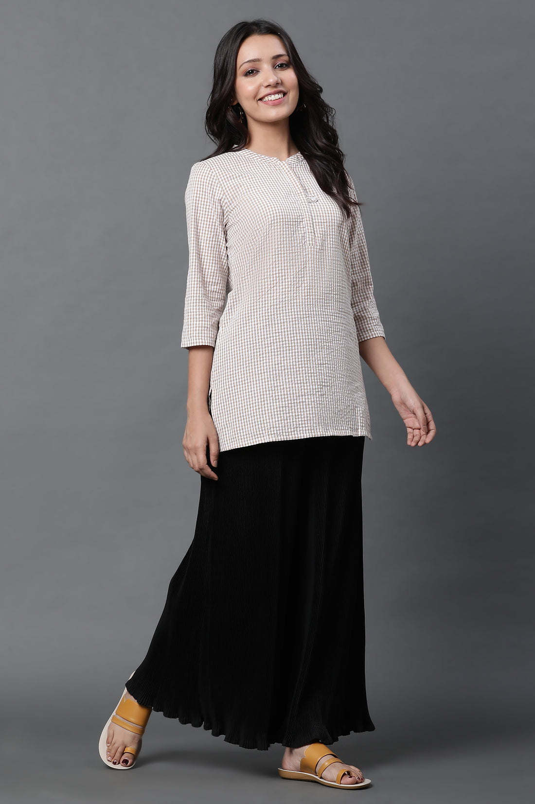 Black Pleated American Crepe Palazzo Pants