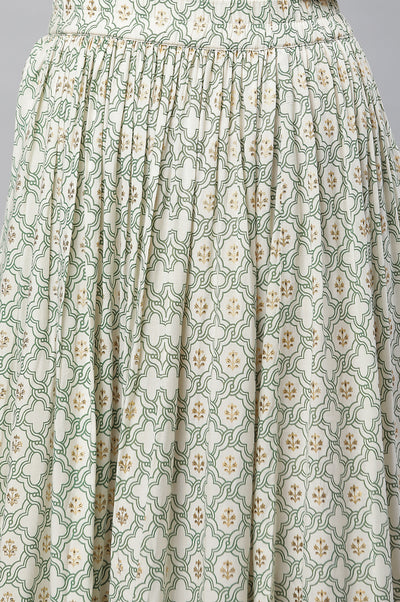 Off-White Printed Flared Skirt