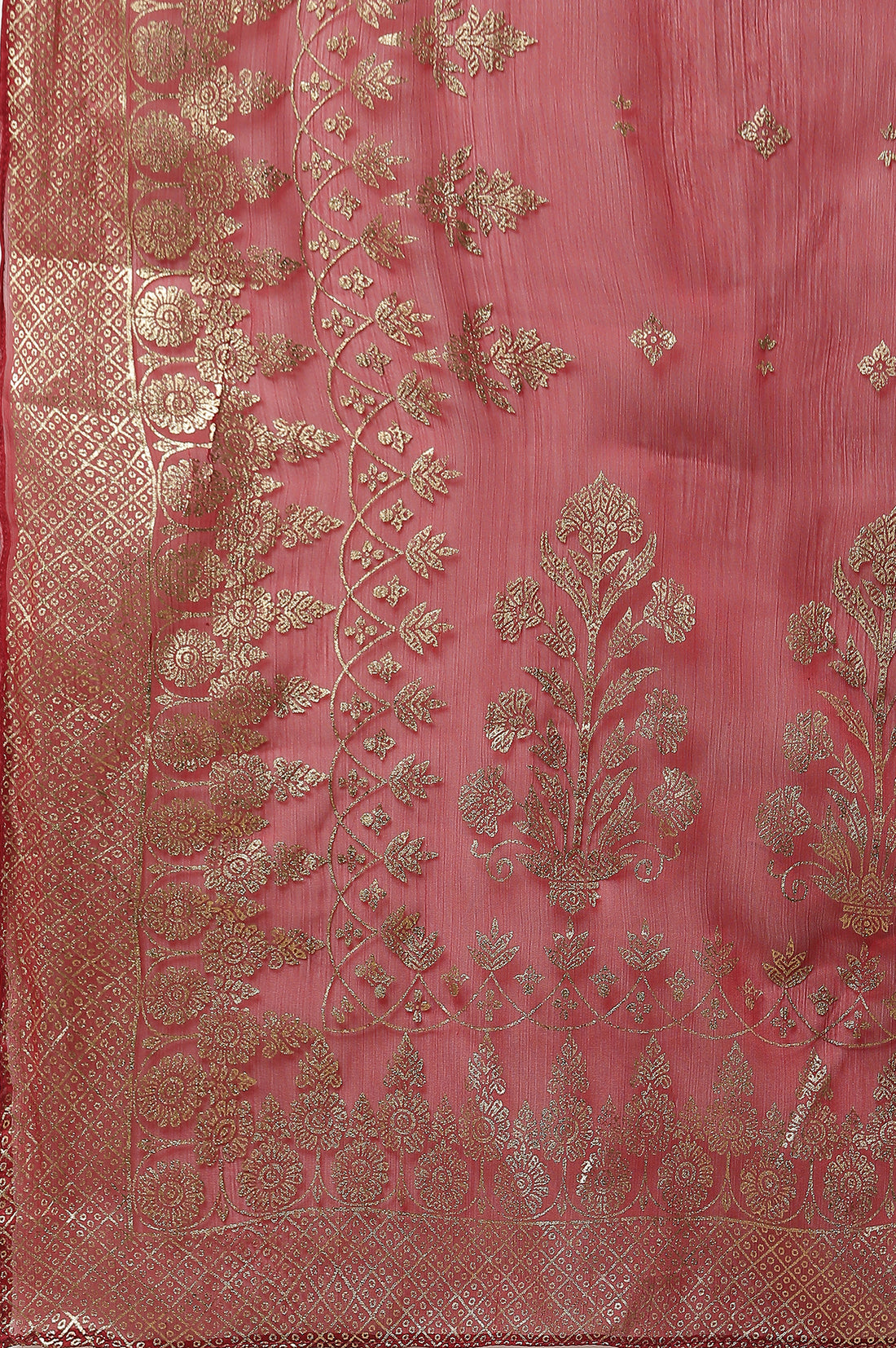 Maroon Foil Printed Organza Dupatta