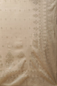 Gold Floral Printed Rectangular Woven Dupatta