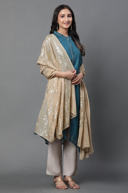 Gold Foil Printed Georgette Dupatta