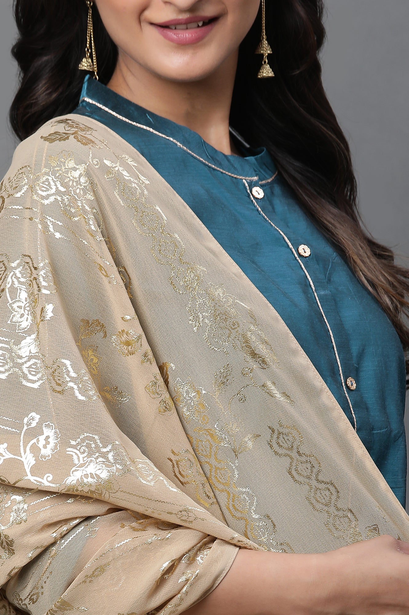 Gold Foil Printed Georgette Dupatta