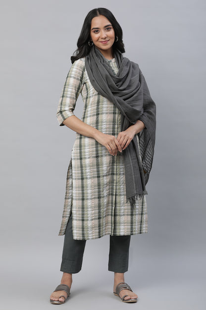 Grey Classic Woven Dupatta