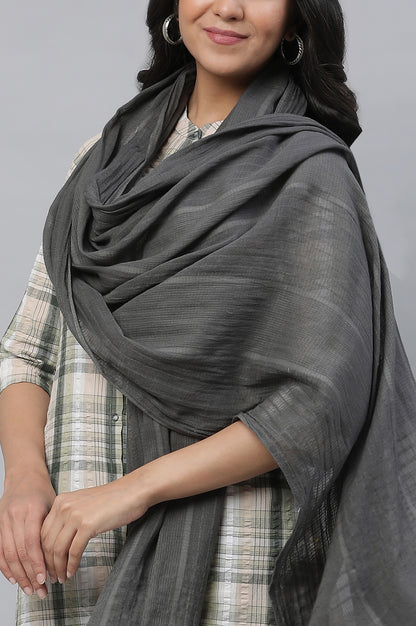 Grey Classic Woven Dupatta