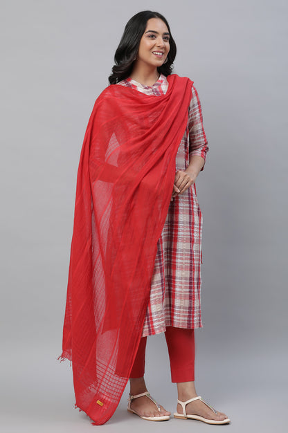 Red Classic Woven Dupatta