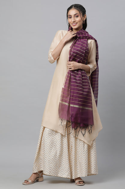 Purple Stripe Dupatta