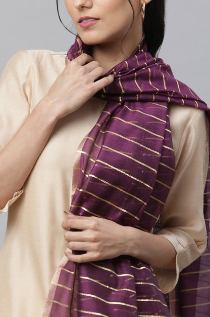 Purple Stripe Dupatta