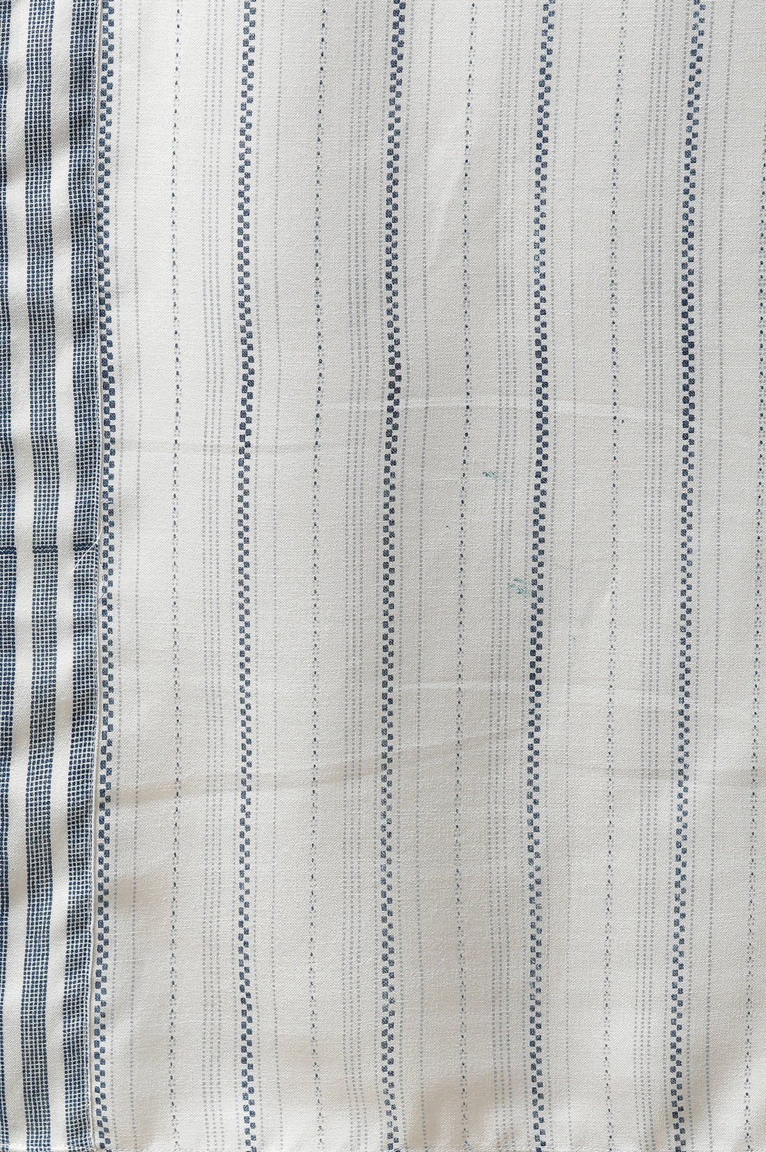 White Cotton Mulmul Stole with Blue Stripes