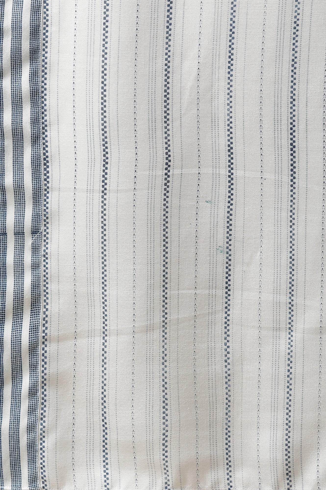 White Cotton Mulmul Stole with Blue Stripes