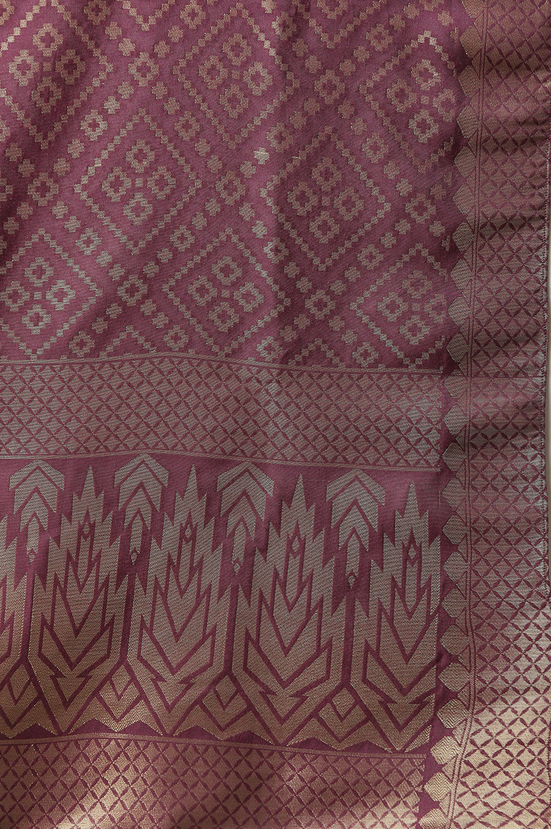 Purple Geometric Jacquard Woven Dupatta