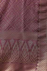 Purple Geometric Jacquard Woven Dupatta