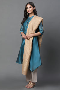 Gold Geometric Jacquard Woven Dupatta