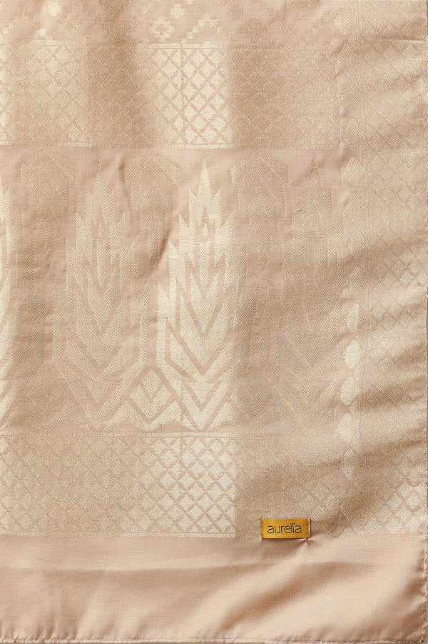 Gold Geometric Jacquard Woven Dupatta