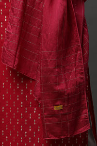 Red Ombre Zari Sequined Dupatta
