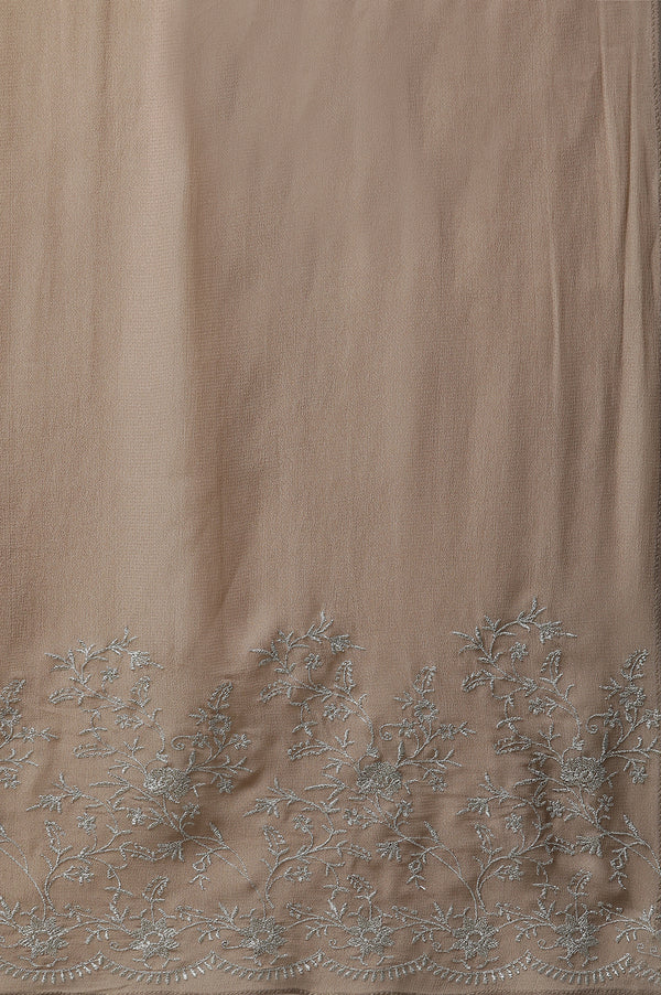Greyish Gold Toned Brown Festive Kurta, Pants & Dupatta Set