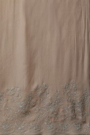 Greyish Gold Toned Brown Festive Kurta, Pants &amp; Dupatta Set