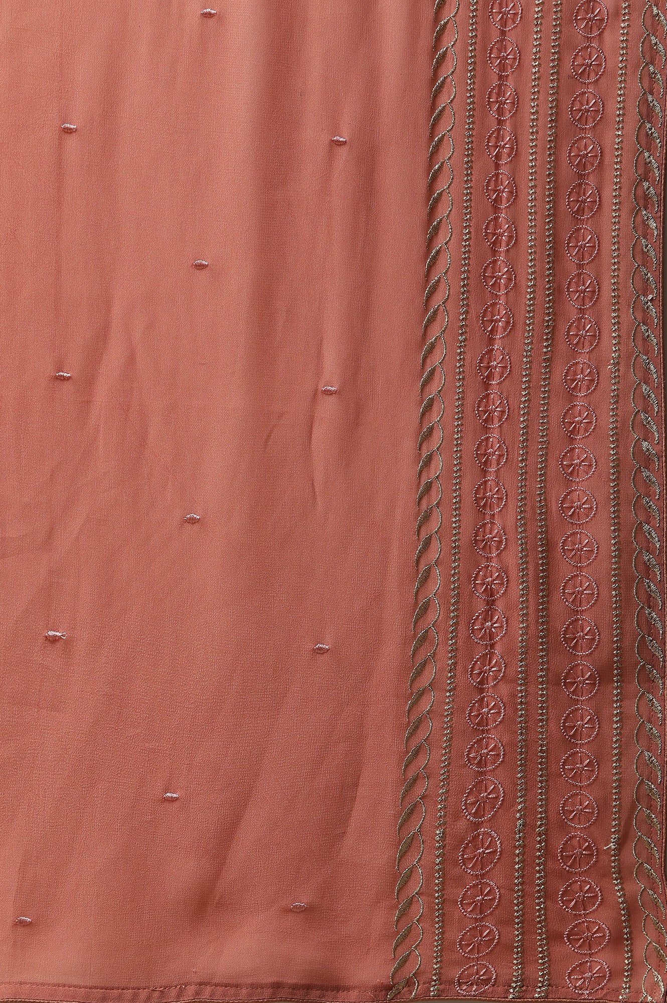 Peach Embroidered Kurta, Palazzos and Dupatta Set