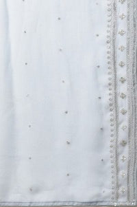 Blue Embellished Festive Kurta, Trousers and Dupatta Set