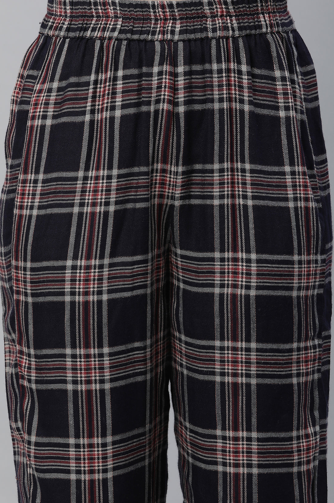 Blue Checker Kurta &amp; Narrow Palazzo Co-ord Set
