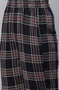 Blue Checker Kurta &amp; Narrow Palazzo Co-ord Set