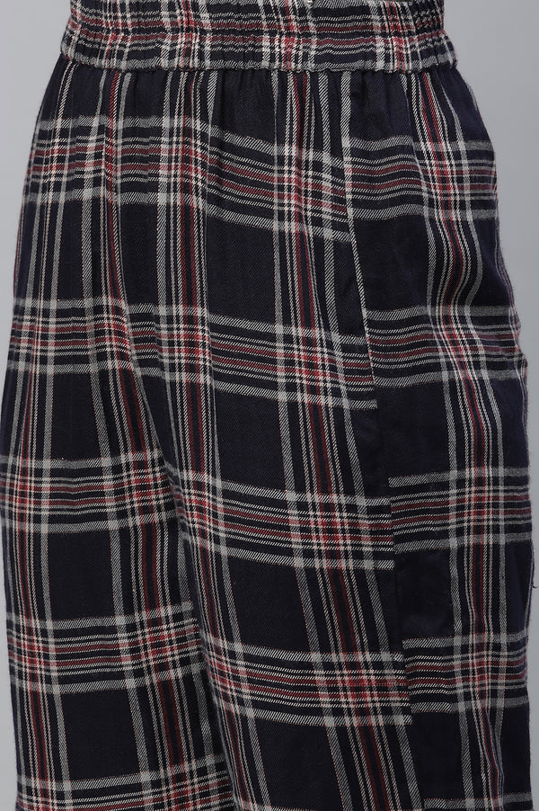 Blue Checker Kurta & Narrow Palazzo Co-ord Set